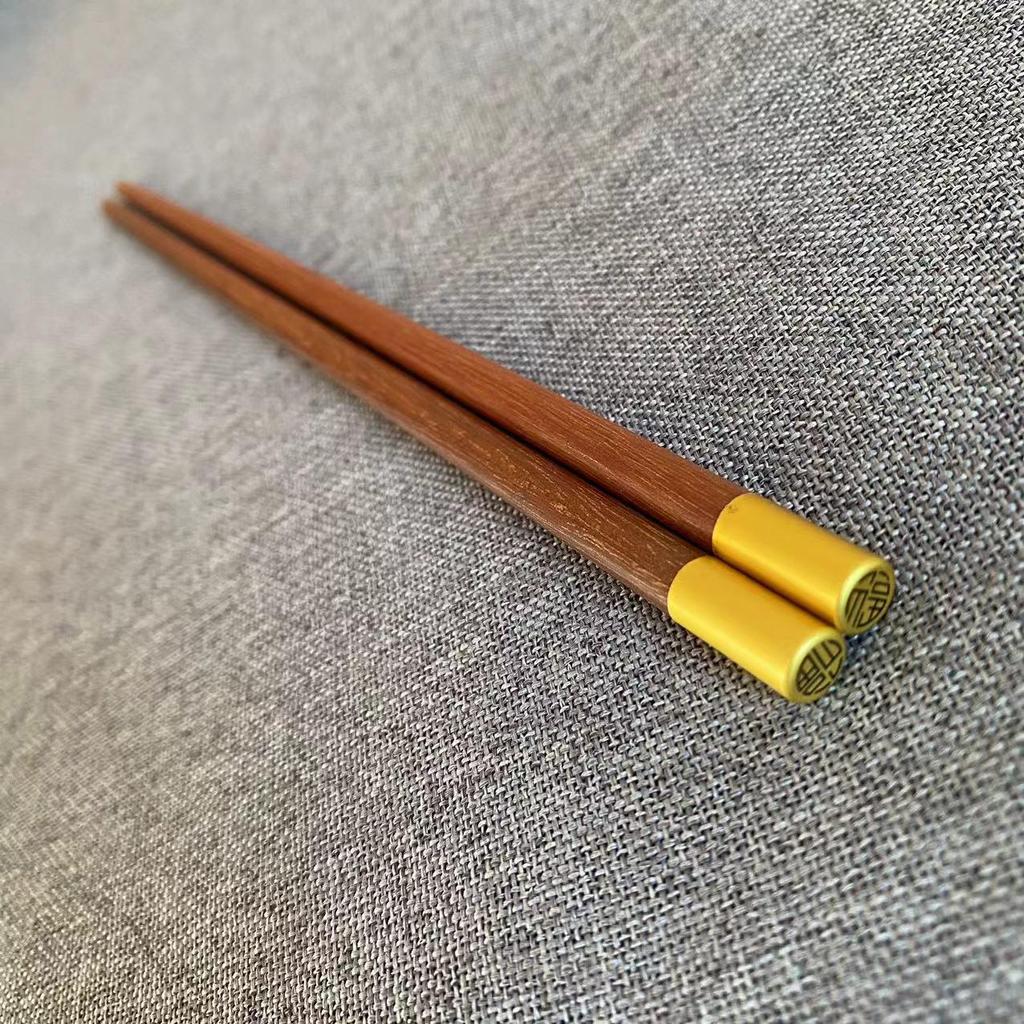 Antibacterial Solid Wood Chopsticks: Anti-Mold Wing Wood & Red Sandalwood, Non-Slip, Extended for Hot Pot, 2024