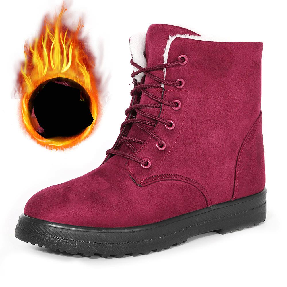 Women's Snow Boots Flat Boots For Women Platform Ladies Shoes Plush Keep Warm Boots Ladies Fur Winter Shoes Women