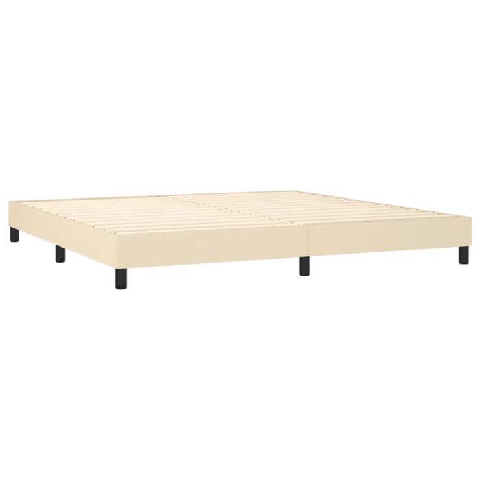 Sommier à lattes avec matelas - Crème - 200x200 cm - Tête de lit réglable - 2 places