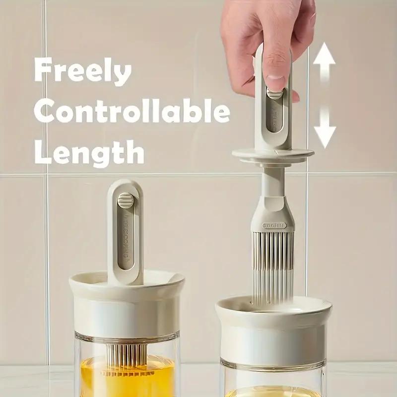 2-in-1 Silicone Basting Brush with Oil Bottle Kitchen Food Grade BBQ Pastry Brush Heat Resistant Cooking Tools