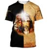 Summer Fierce Lion Graphic trička pro muže Zvířecí potisk Denní výstřih Volný Trička s krátkým rukávem Streetwear Oversized trička