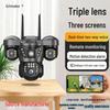 Triple-Screen 360° Panoramic Home Surveillance Camera with Night Vision