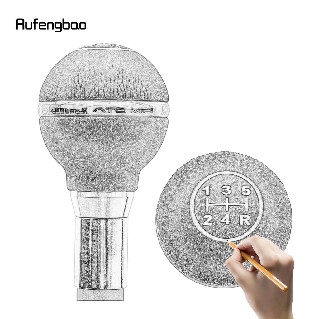 Black Red Leather Ball Silver Walking Cane Fashion Decorative Walking Stick Gentleman Elegant Cosplay Cane Crosier 92cm