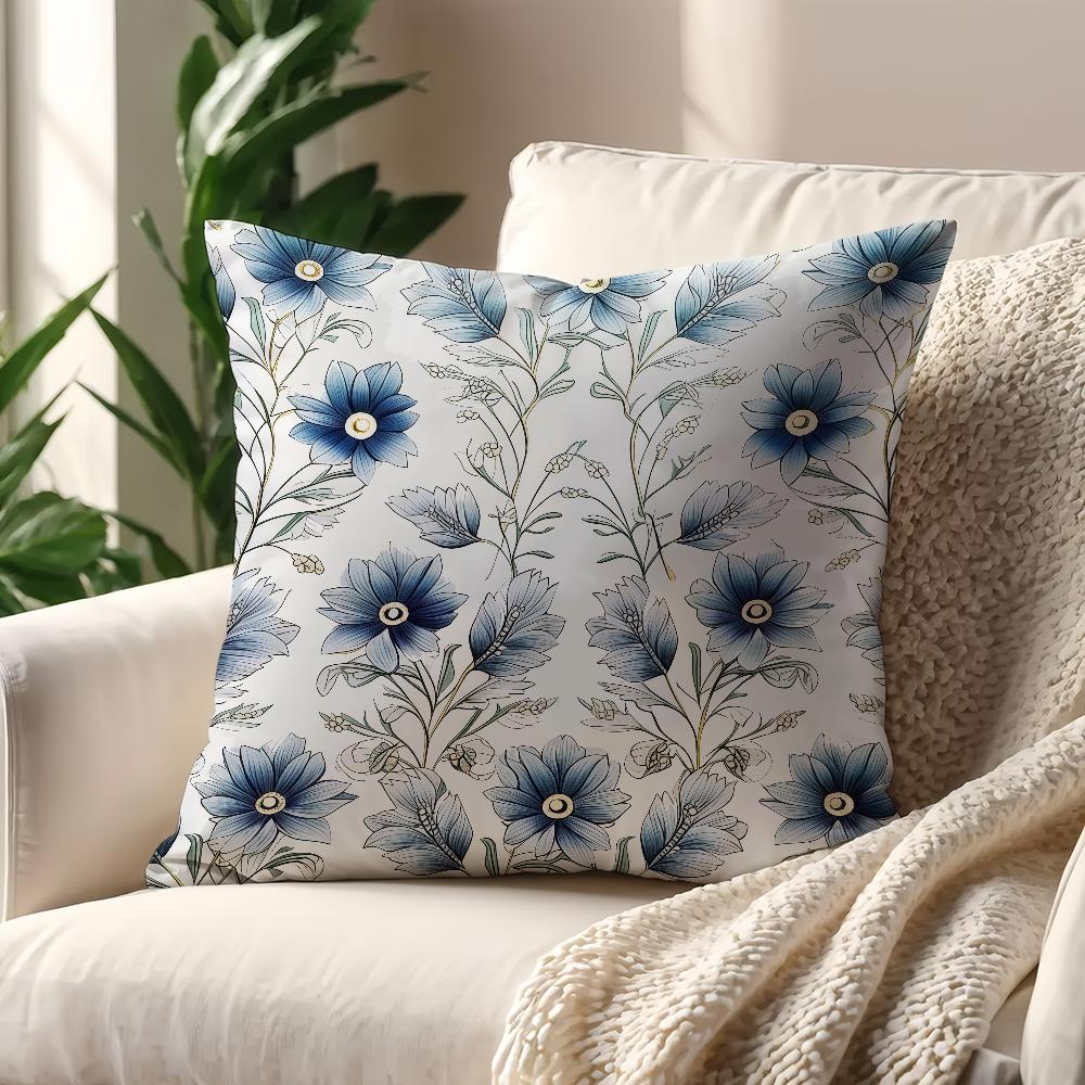 Retro Floral Print Cushion Cover For Pillow Printing Sofa Decoration Home Car Room Coffee Shop Office Nordic Simplicity