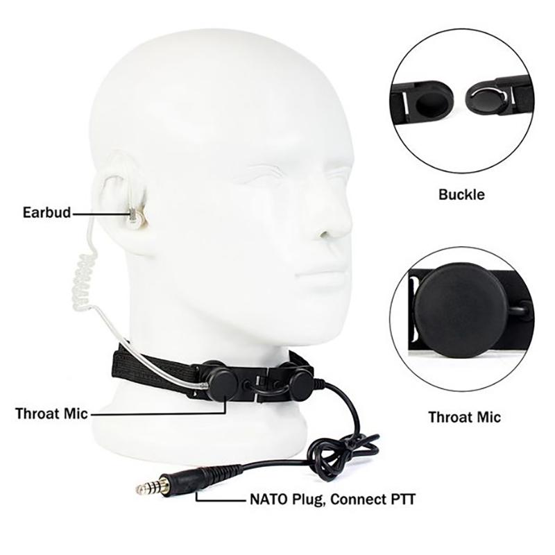 Tactical Throat Microphone Z003 Tracheal Headset With U94 PTT