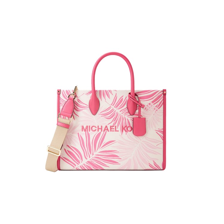 MICHAEL KORS Mirella Artificial Leather Palm Leaf Jacquard Handbag, Tote Bag Medium Women's Multicolor 35S4G7ZT2U