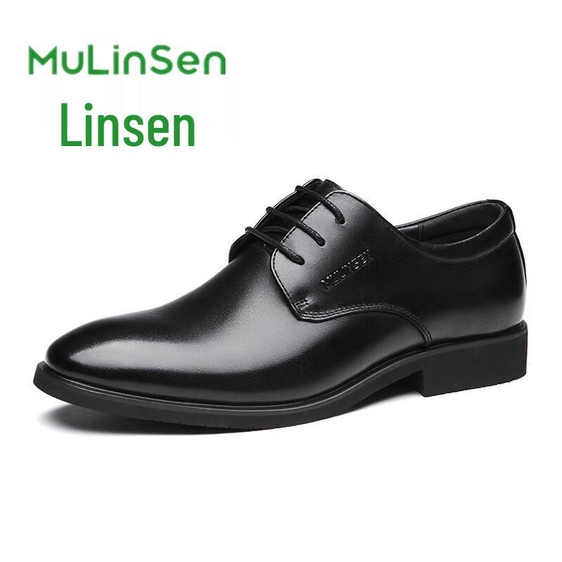 Мужские кожаные туфли Mulinsen в стиле business casual на шнуровке L221549 EU 43 чёрный