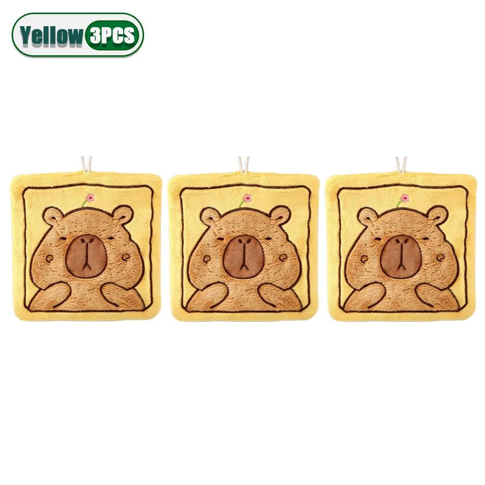 1-20PCS Cute Hanging Capybara Hand Towel Absorbent Lint-free Kitchen Towel Bathroom Hand Towel Children's Wash Handkerchief