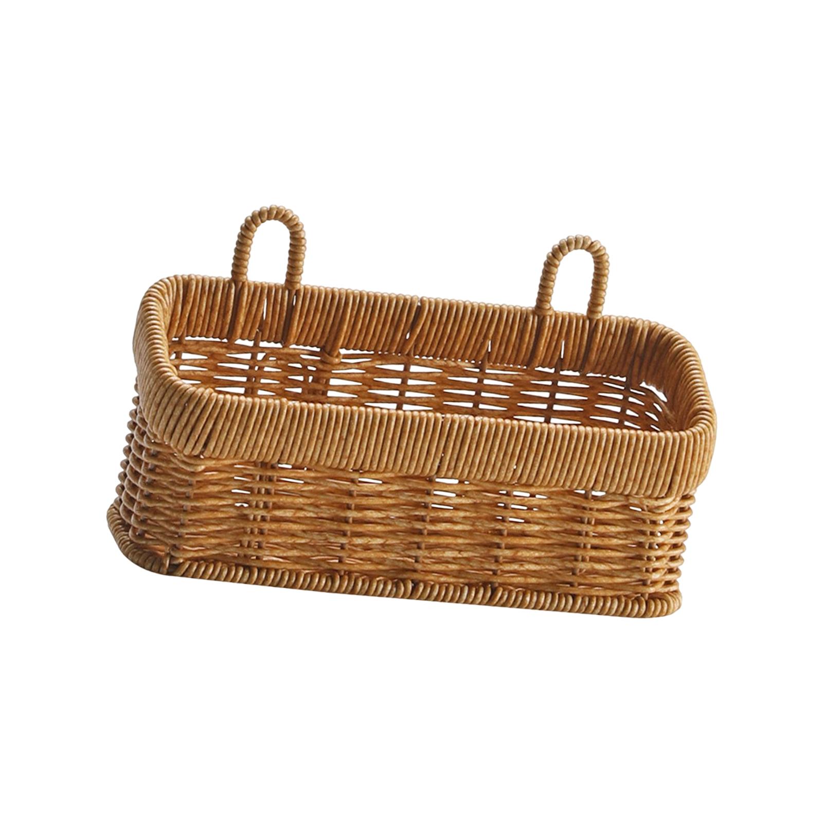 

Wall Hanging Weaving Storage Baskets with Handle Decorative Kitchen Storage Basket for Farmhouse Garden Flower Pot Living Room