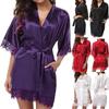 Silk Plain Womens Satin Robes Bridal Wedding Bridesmaid Bride Gown Robe Bath
