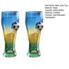 2Pcs Soccer Gradient Beer Glass, Large Capacity Sports Themed Pint Mug for Home Bar, Transparent Cold Drink Cup
