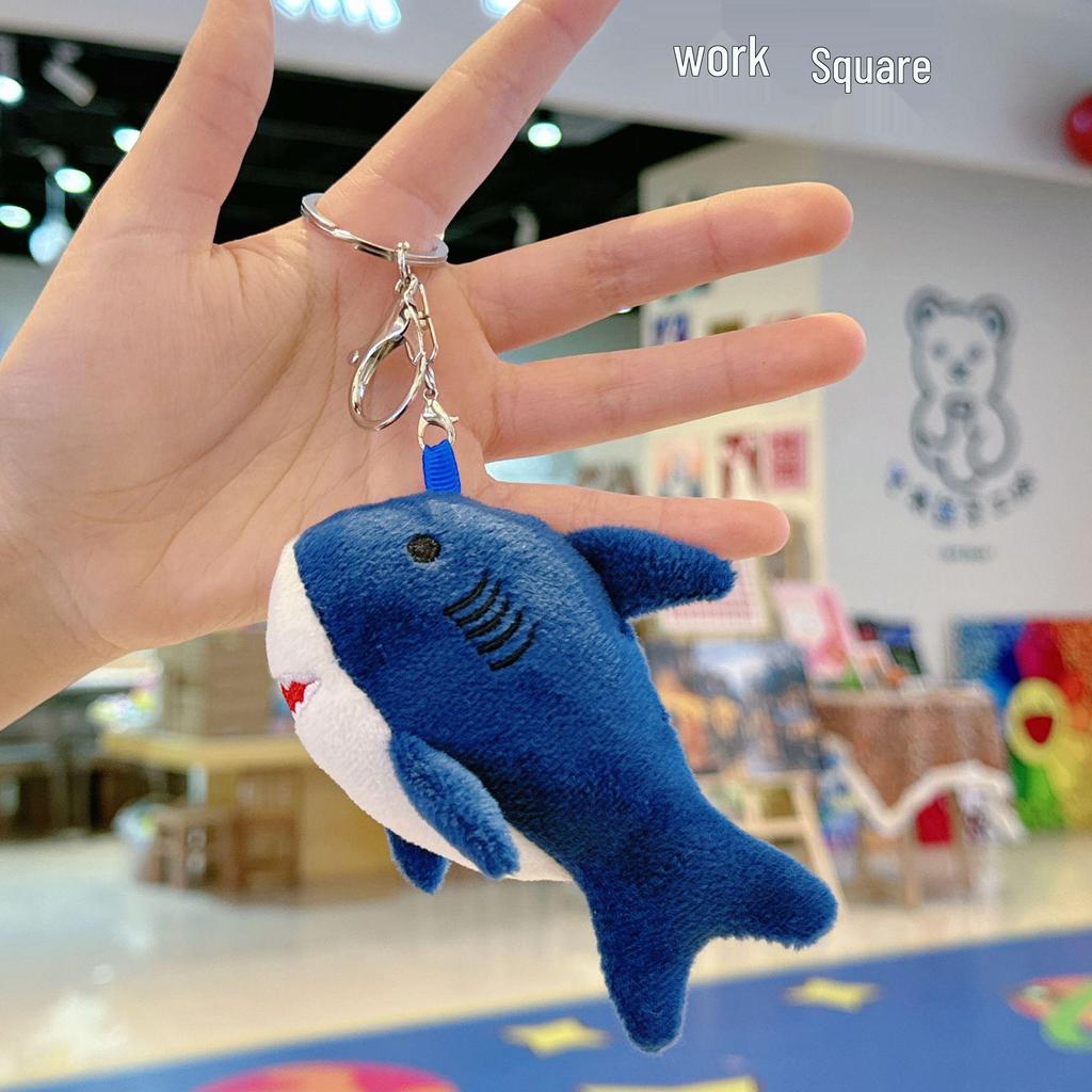 Cute Shark Whale Plush Keychain Charm
