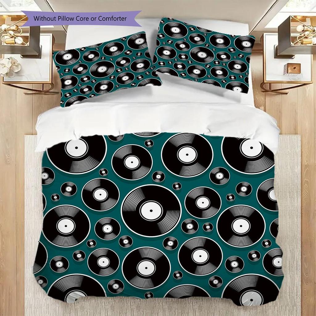 1PC Music, guitar Theme Bedding Quilt Set Quilt Cover Pillowcase Home Decoration Birthday Gift (1 * duvet cover + 2 * pillowcase, without core)