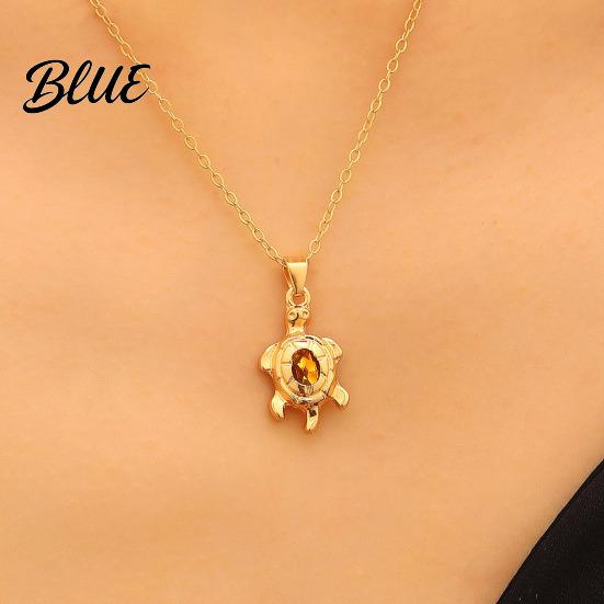 Turtle Pendant Necklace Women Summer Beach Cute Crab with Artificial