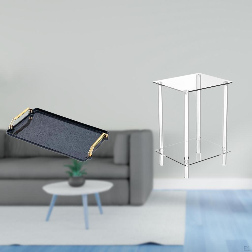 Acrylic Decorative Serving Tray Table Organizer for Homes Hotels Pastries Snacks Coffee Tea