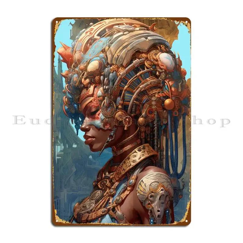 African Queen Metal Plaque Classic Retro Character Design Cinema Tin Sign Poster