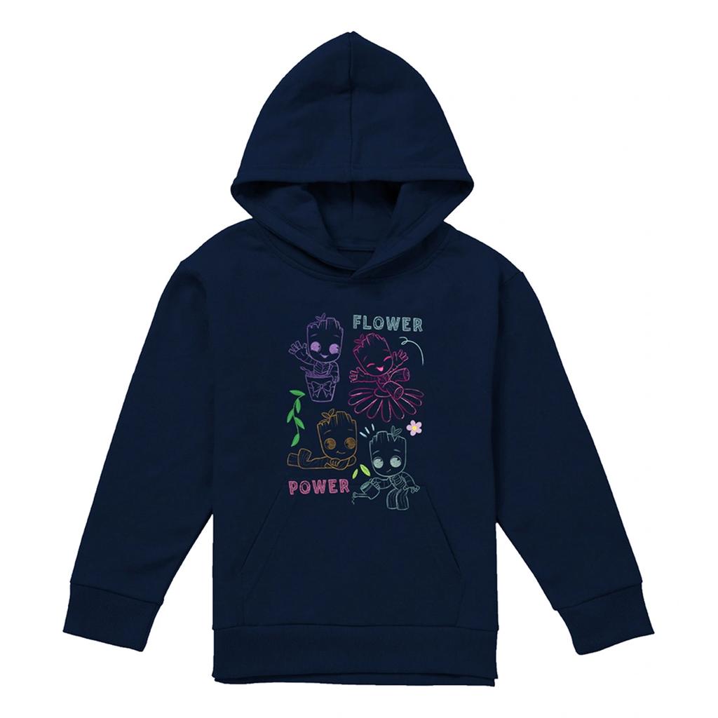 Guardians Of The Galaxy Childrens/Kids Groot Flowers Sketch Pull Over Hoodie