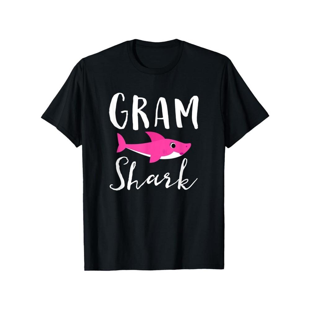 

A shark-pattern T-shirt 100% cotton round-neck T-shirt casual printed shirt for both men and women mid-stretch knitted fabric S