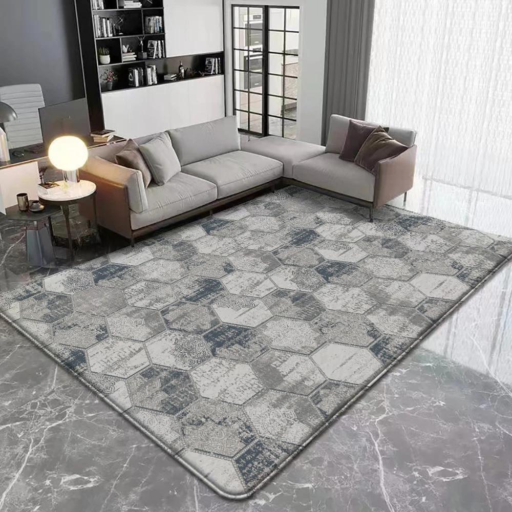 Modern Flannel Floor Carpet Anti-Skid Machine Washable Area Rug for Home Kitchen Living Room Bedroom Decor Floor Mat