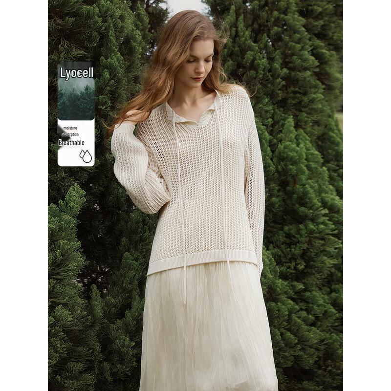 ELLE Tencel Spliced Knit Dress L