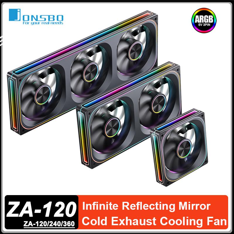 JONSBO ZA-120/240/360 Case Cooling Fan ARGB 12cm Connected Building Block Fan PWM Silent Chassis Fan ZA-120B