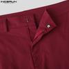 INCERUN Men Zip-up Waist Solid Color Irregular Ruffled Casual Long Harem Pants Trousers