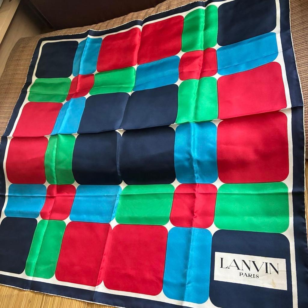 Used LANVIN PARIS Scarf Large Square Multicolor