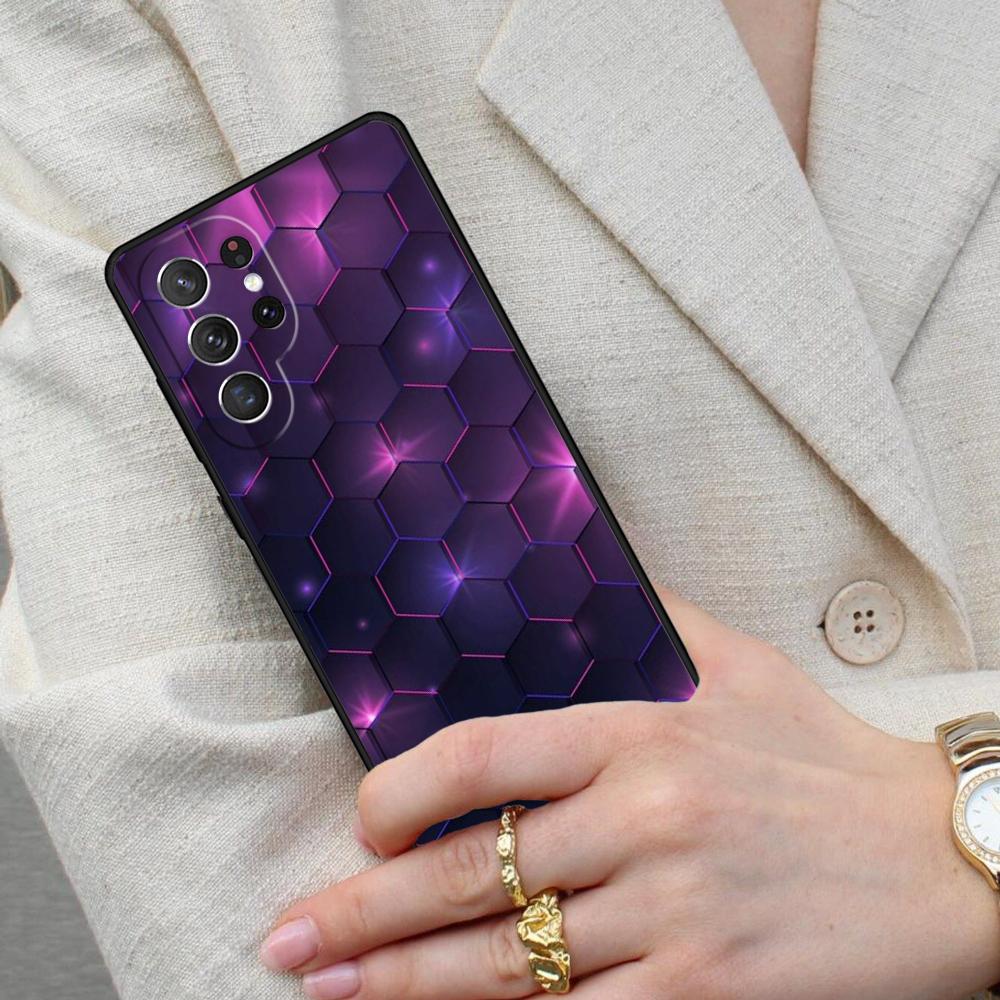 3D Sechseckige Lichter Handyhülle für Samsung Galaxy S26 Ultra S25 S24 S23 S22 S21 S20 Note10 Hülle