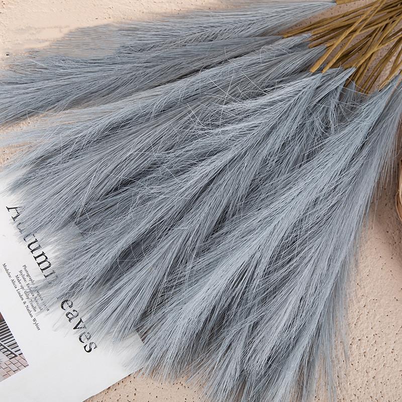 

1 шт. 56 см пушистая пампасная трава бохо декоративный цветок искусственное растение тростник имитация свадебной вечеринки украшение дома искусственные цветы 1pc серый