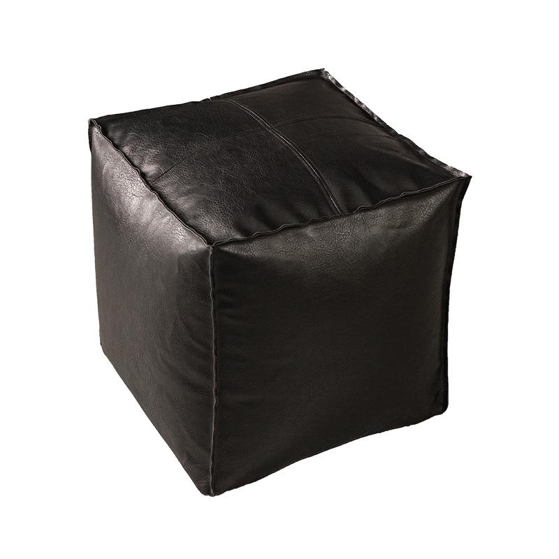 Moroccan PU Leather Pouf Ottoman Footstool Home Decor Seat Stool Nordic Style Artificial Leather Unstuffed Cushion Without Core