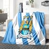 Manchester City Crest Flannel Blanket, Soft Polyester, Modern Design, All-Season for Camping, Travel, Gifts for holidays or birthdays