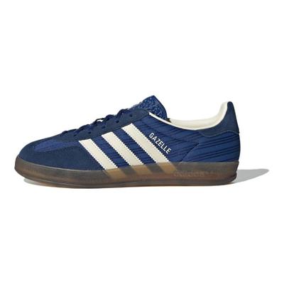 Sneakers Gazelle Indoor Raso Gessato Blu Donna Blu-Vittoria Indaco-Notte Bianco-Crema JS1410