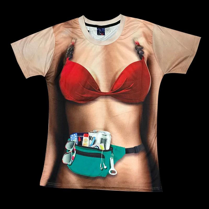 Fake Abdominal Muscles and Bust Funny Men's T-shirt 3D Tattoo Clothes Pattern Animal Personality Event Short-sleeved T-shirt Trendy Annual Party