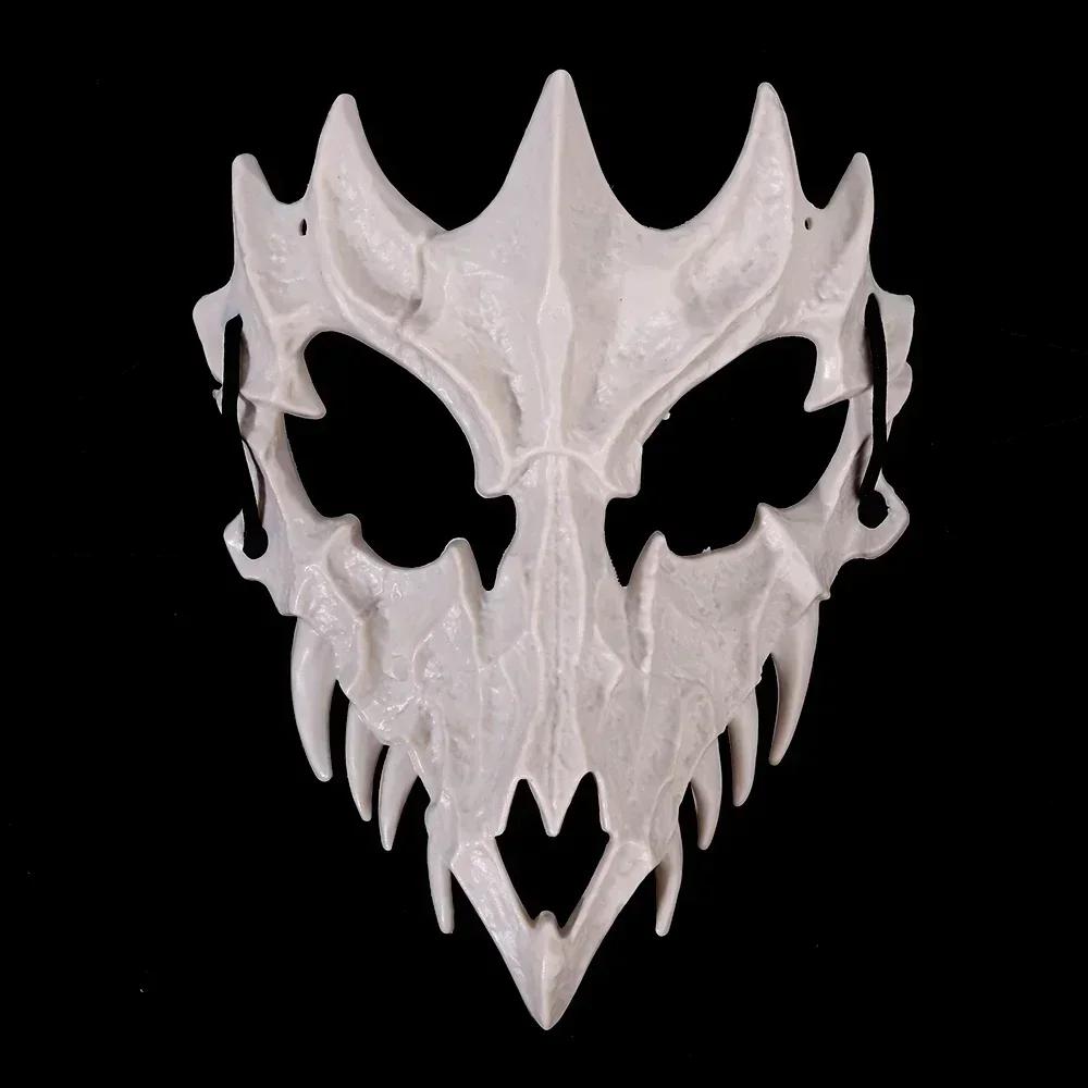 Maschera Teschio Festa Denti Lunghi Demone Scheletro Mezza Maschera Lupo Drago Tigre Maschera Houjuu Nue Cosplay Halloween Accessori Costume