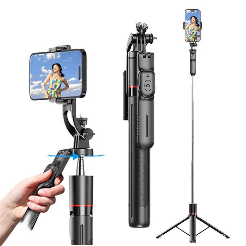 Stainless Steel Telescopic Selfie Stick Tripod Foldable Rotatable 360 Panoramic Shooting 1708mm Extended Length for Smartphone