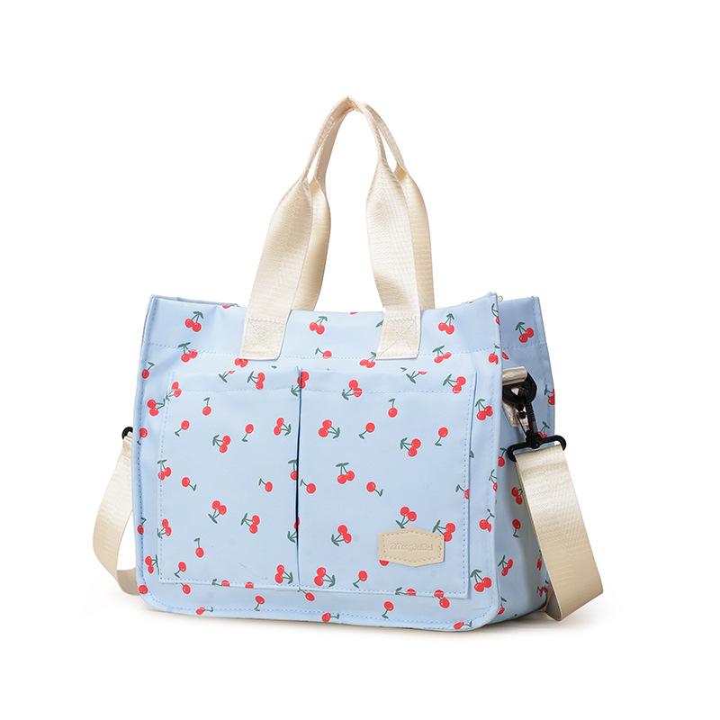 Cherry Shoulder Bag Multi-compartment and Multi-layer Tote Baby Travel Bag, Lightweight Handbag