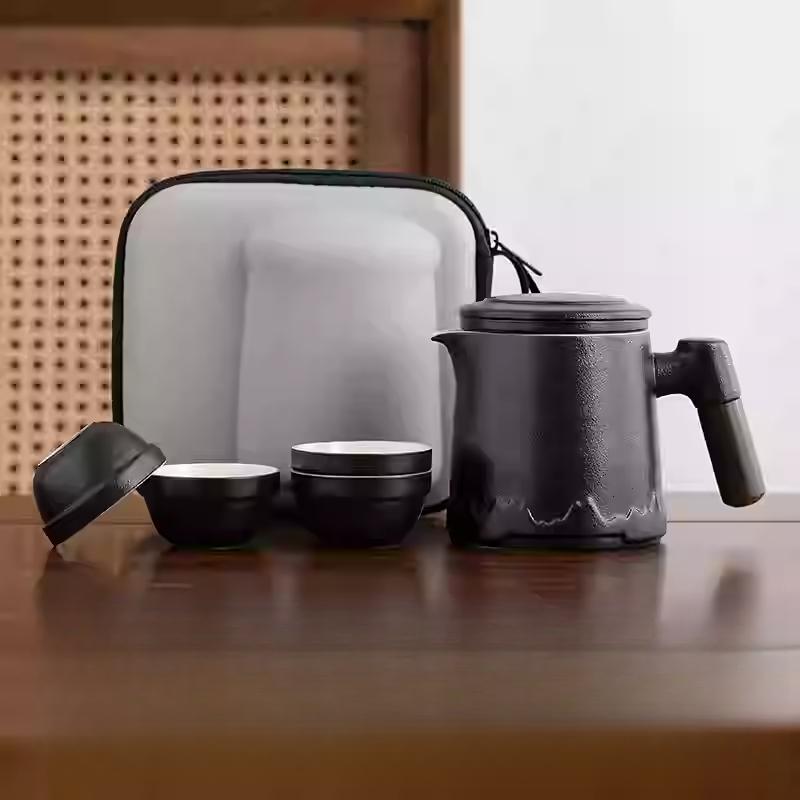 Portable Travel Tea Set Outdoor Portable Kung Fu Brewing Teapot Teacup Small Set Easy Camping Business Trip
