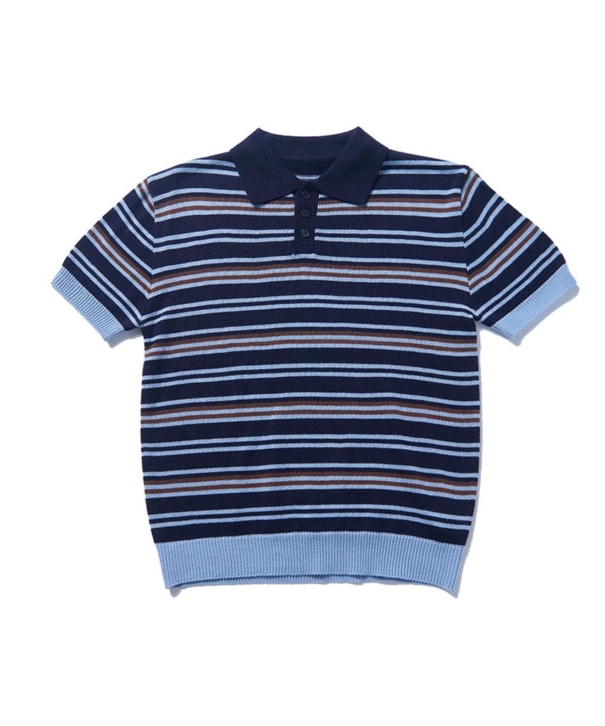 TEN PAST SEVEN Multi-Stripe Short Sleeve Knit (2 Colors)
