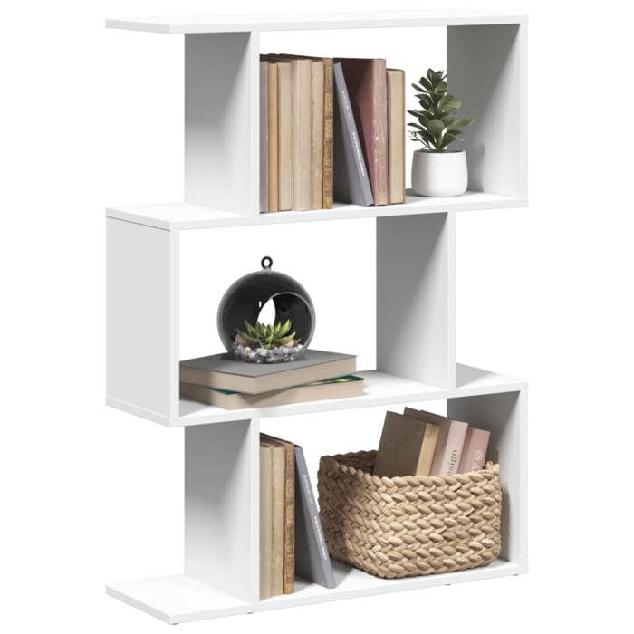 VidaXL 3-Tier Room Divider Shelf White 70x24x97 Cm, Bookcase, Book Holder, Display Shelf, 858111