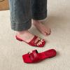 Fashion Red Women's Slippers 2025 Summer New Fashion Platform Roman Sandals Women Casual Beach Outdoor Slippers Women Flip Flops