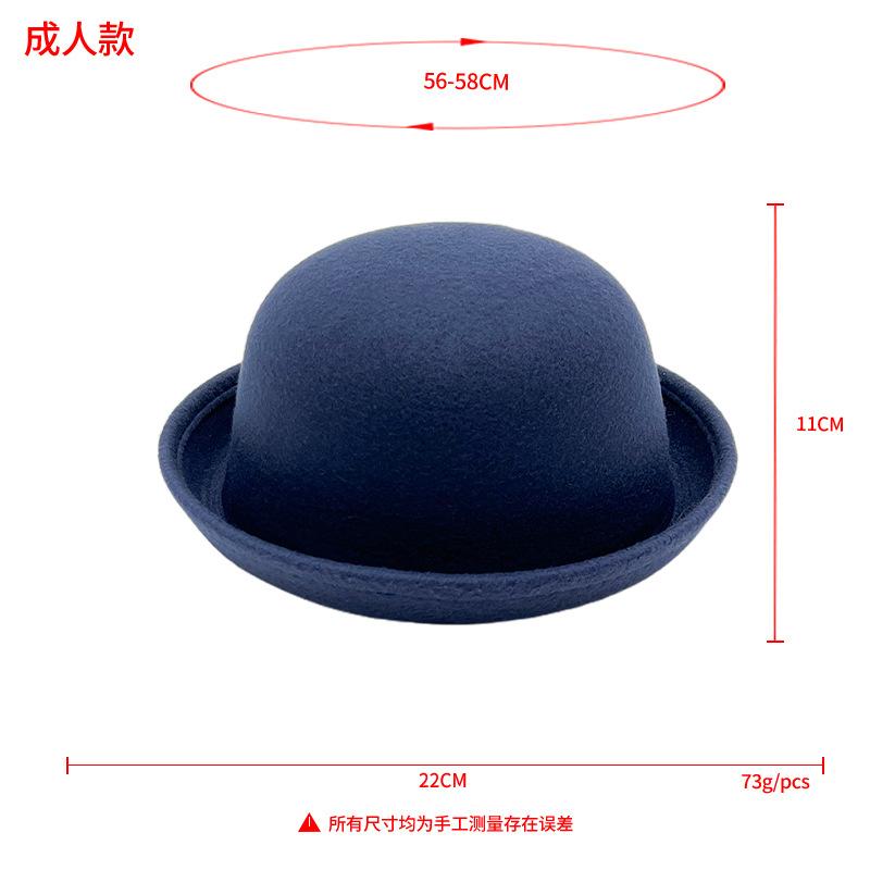 Rodičovsko-dětský buřinkový klobouk imitace vlněného kašmíru vlněný klobouk roztomilý cosplay rekvizitní klobouk