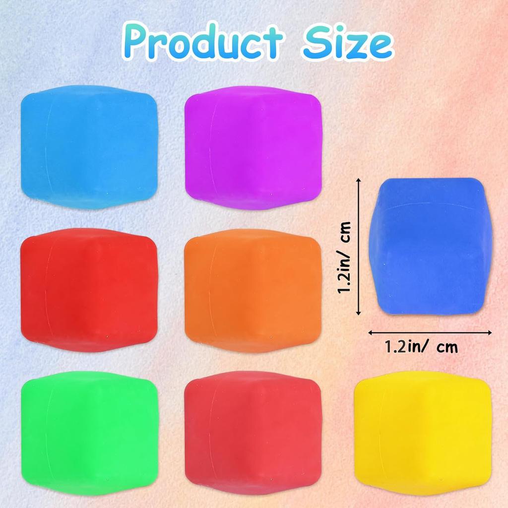 5/15/30PCS 3cm Rainbow Tofu Stress Balls Sensory Toys Decompression Slow Rebound Stress Relief Fidget Toys for Kids Adult Gifts