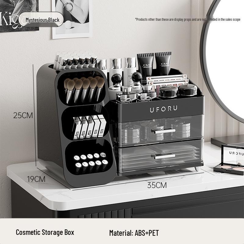 Luxuriöse Kosmetikaufbewahrungsbox: Multifunktionaler Organizer für Lippenstift & Hautpflege auf dem Schminktisch