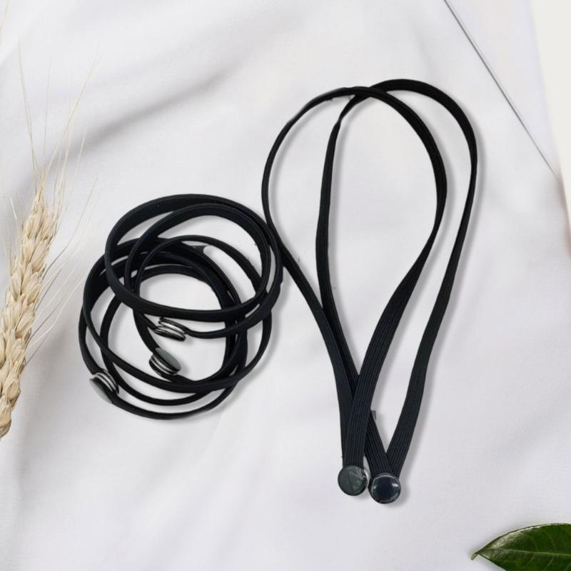 5PCS Soft Nylon Hair Elastics Stretchy Hairband for Women Natural Curly Hair Adjustable Afro Puff Hair Accessories