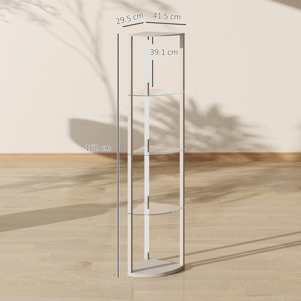 LED Floor Lamp with Shelves, Dimmable Standing Lamp with Foot Switch for Living Room, Bedroom, Grey