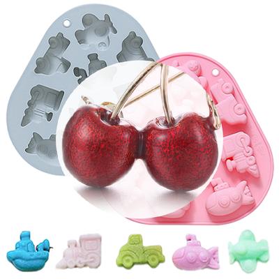 Silicone Mold Vehicles Transportation Mold Sailboat Airplane Truck Car Fondant Mold For Chocolate Jelly Candy Party Decoration
