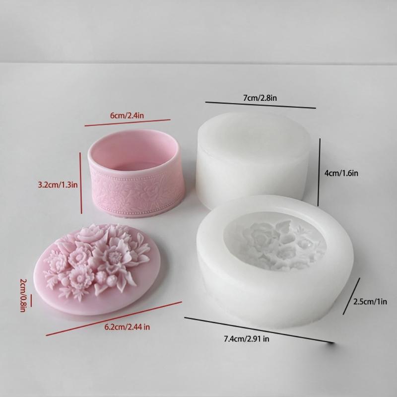 Flower Storage Jar Mould Jewelry Organizer Silicone Mold Concrete Plaster Storage Box Molds for Organizing Enthusiasts
