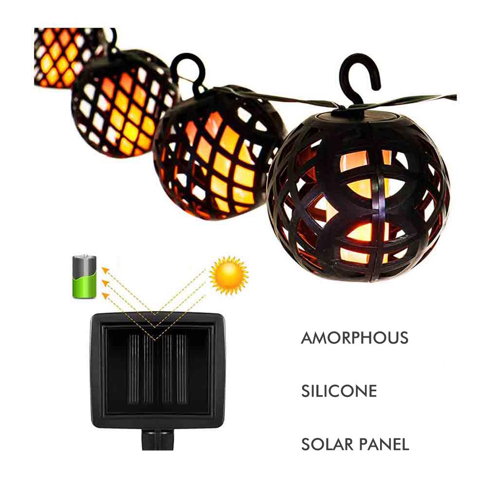 LED Simulation Solar Flame Light Garden Lights Solar String Lights Waterproof Decorative Lights for