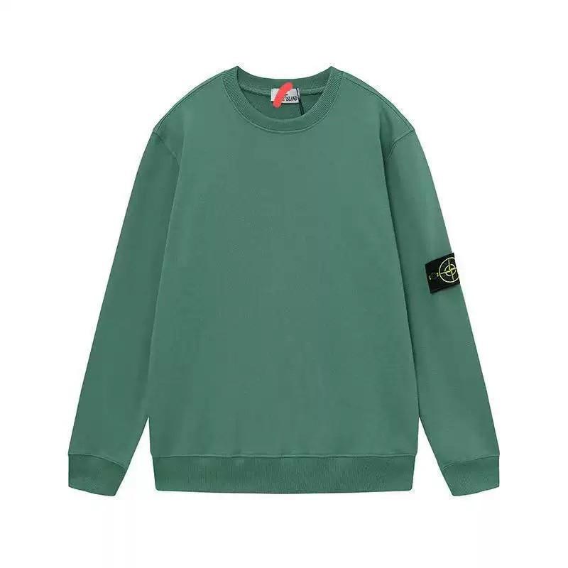 Classic Stone Island Solid Color Crewneck Sweatshirt Badge Long Sleeve Loose Fit Couples