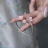"Red Sleeve Add Fragrance" smudged pink peach blossom bracelet niche sense retro versatile jewelry simple